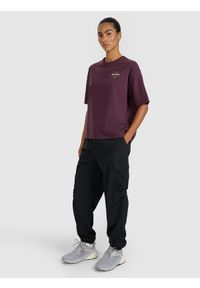 4f - 4F T-shirt oversize z nadrukiem damski - fioletowy XXL. Okazja: na co dzień. Kolor: fioletowy. Materiał: materiał, bawełna, jersey, dzianina. Długość rękawa: krótki rękaw. Długość: krótkie. Wzór: nadruk. Styl: sportowy, klasyczny, casual