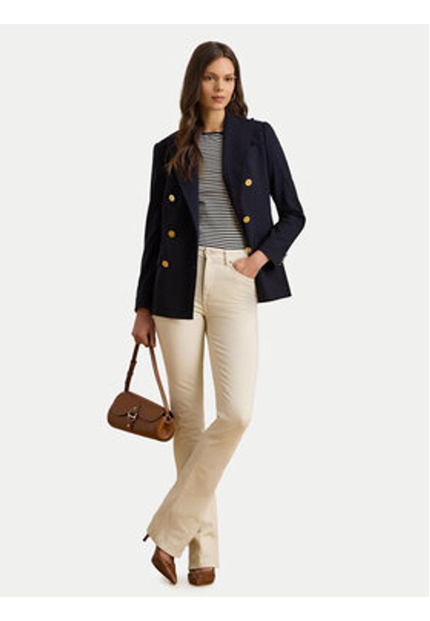 Lauren Ralph Lauren - LAUREN RALPH LAUREN T-Shirt 200P03721002 Granatowy Slim Fit. Kolor: niebieski. Materiał: bawełna