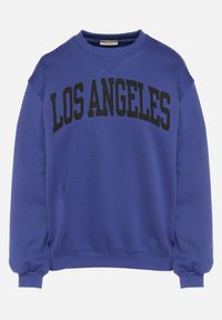 Born2be - Niebieska Bluza z Bawełną i Napisem Fezorla. Okazja: na co dzień. Kolor: niebieski. Materiał: bawełna. Wzór: napisy. Styl: klasyczny, casual, elegancki #4