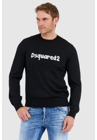 DSQUARED2 Czarny sweter męski cartoon pullover, Rozmiar M. Kolor: czarny. Materiał: wełna