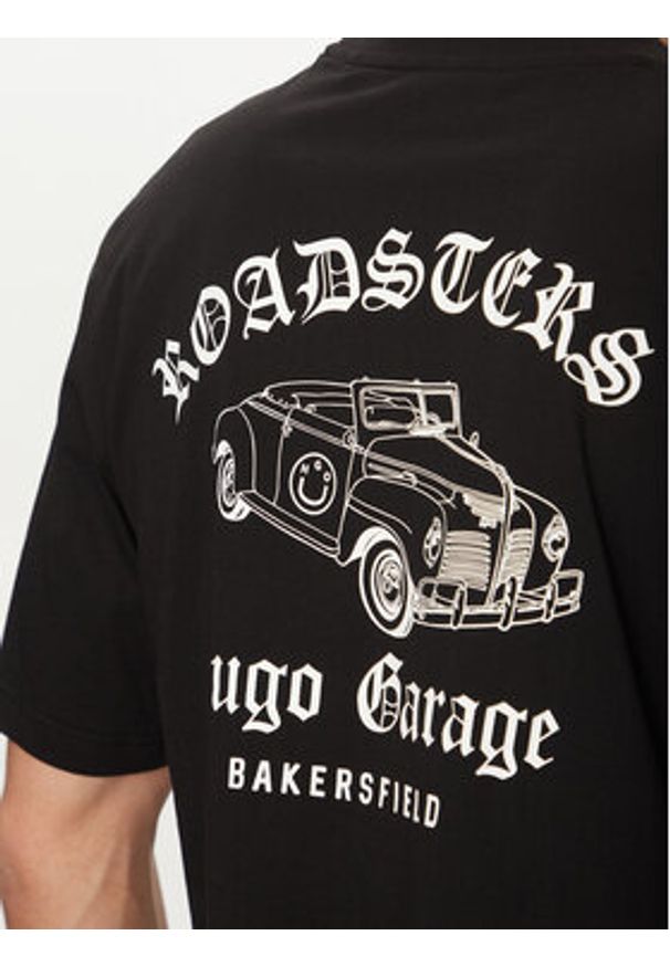 Hugo - HUGO T-Shirt Natopu 50536104 Czarny Regular Fit. Kolor: czarny. Materiał: bawełna