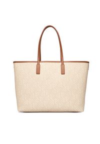 TOMMY HILFIGER - Tommy Hilfiger Torebka Th Monoplay Tote Le AW0AW17416 Beżowy. Kolor: beżowy. Materiał: skórzane #3