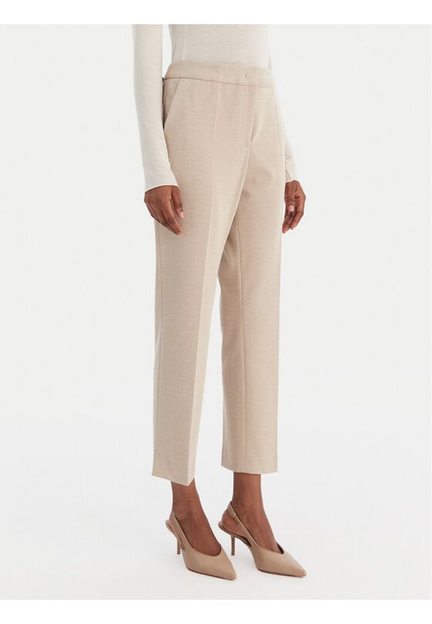 BOSS Spodnie materiałowe Tapria 50555740 Beżowy Slim Fit. Kolor: beżowy. Materiał: syntetyk