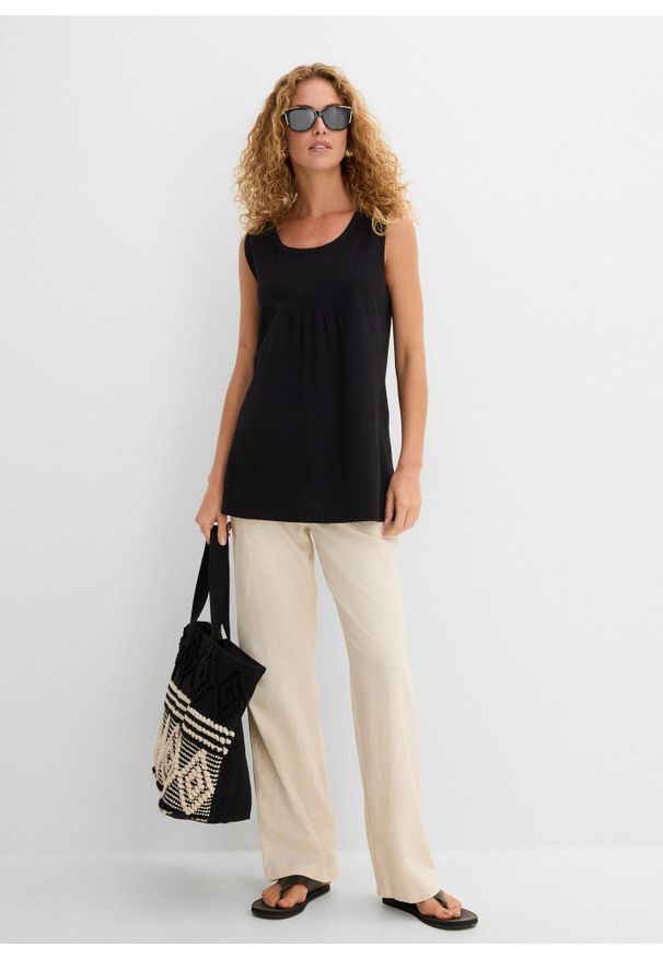 bonprix - Długi top. Kolor: czarny. Długość: długie. Styl: elegancki