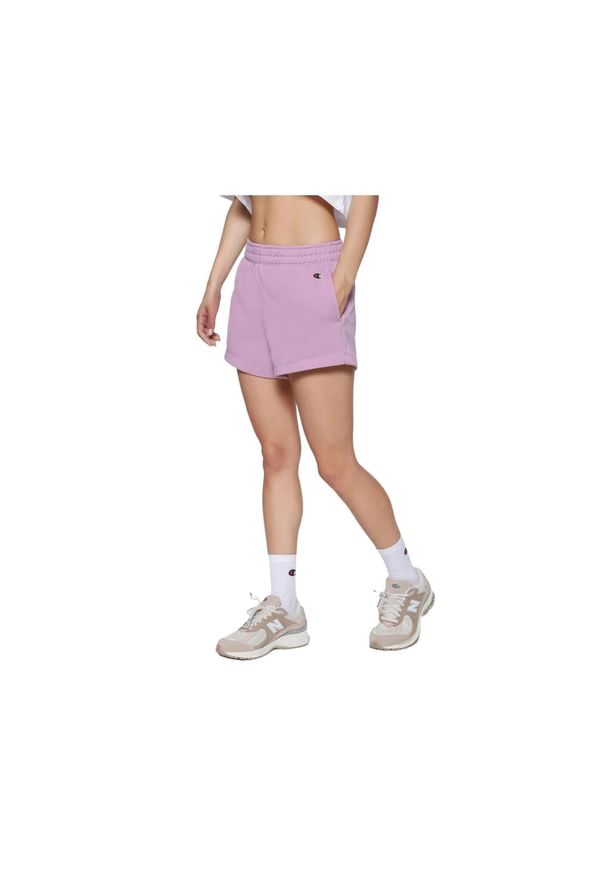 Spodenki sportowe damskie Champion Shorts. Kolor: fioletowy. Materiał: bawełna, poliester. Długość: krótkie