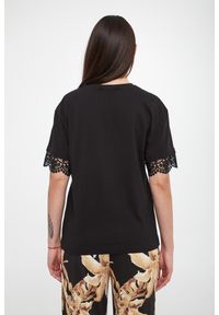 Twinset Milano - T-shirt damski z koronką TWINSET. Materiał: koronka. Wzór: koronka