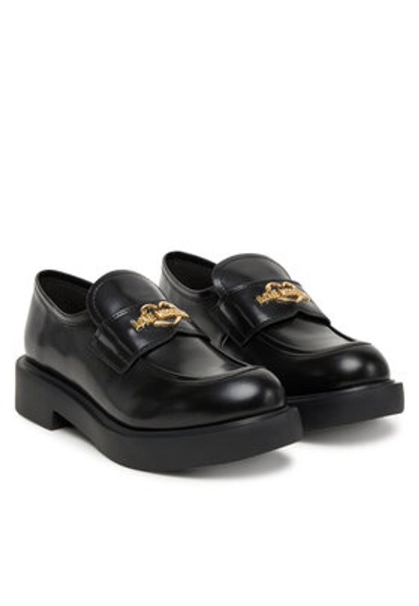 Love Moschino - LOVE MOSCHINO Loafersy JA10404G1NJD000041 Czarny. Kolor: czarny. Materiał: skóra