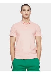 4f - Koszulka polo męska. Typ kołnierza: polo. Kolor: różowy. Materiał: bawełna, dzianina #1