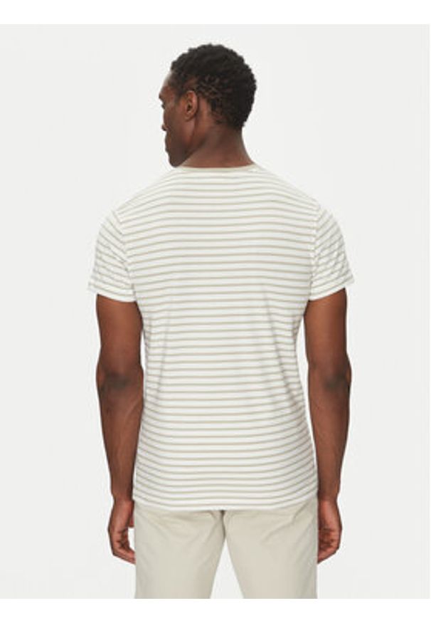 Calvin Klein T-Shirt Stretch Slim Stripe T-Shirt K10K114177 Biały Regular Fit. Kolor: biały. Materiał: bawełna