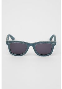 Pepe Jeans Okulary przeciwsłoneczne Denim Wayfarer męskie. Kolor: niebieski. Materiał: denim