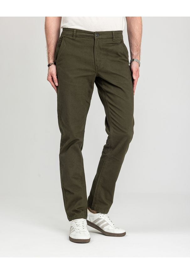 MARCUS - Męskie Spodnie Materiałowe Marcus Gerry Chino 5052 Olive Green 16-200126. Materiał: materiał