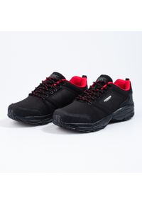 Buty trekkingowe męskie DK czarno czerwone czarne. Kolor: czarny. Materiał: materiał