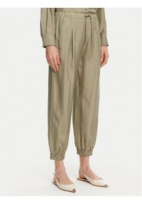 Marella Spodnie materiałowe Abetaia 2513131095 Zielony Relaxed Fit. Kolor: zielony. Materiał: jedwab