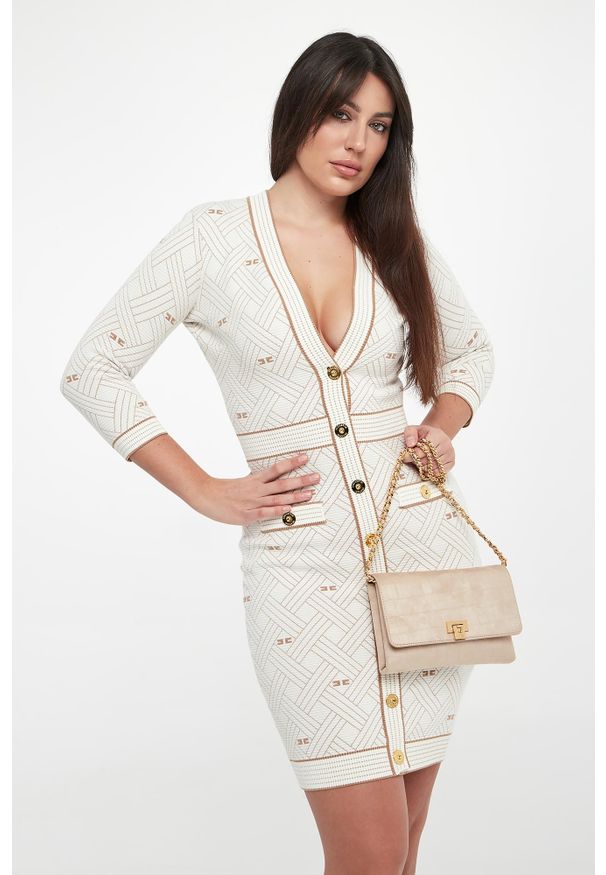 Elisabetta Franchi - Sukienka żakardowa mini ELISABETTA FRANCHI. Materiał: żakard. Długość: mini