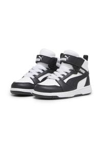 Puma - Buty do chodzenia dla dzieci PUMA Rebound V6 Mid. Kolor: biały, wielokolorowy, czarny, szary. Materiał: materiał, syntetyk. Sport: turystyka piesza