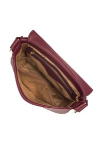 Wittchen - Damska listonoszka saddle bag z szerokim paskiem. Kolor: czerwony. Wzór: haft. Dodatki: z haftem. Materiał: skórzane. Styl: casual. Rodzaj torebki: na ramię #3