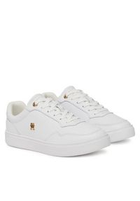 TOMMY HILFIGER - Tommy Hilfiger Sneakersy Essential Elevated Court Sneaker FW0FW08758 Biały. Kolor: biały. Materiał: skóra #6