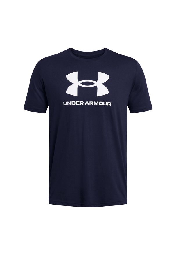 Under Armour - T-shirt Męski Logo Sportstyle. Kolor: niebieski. Sport: turystyka piesza