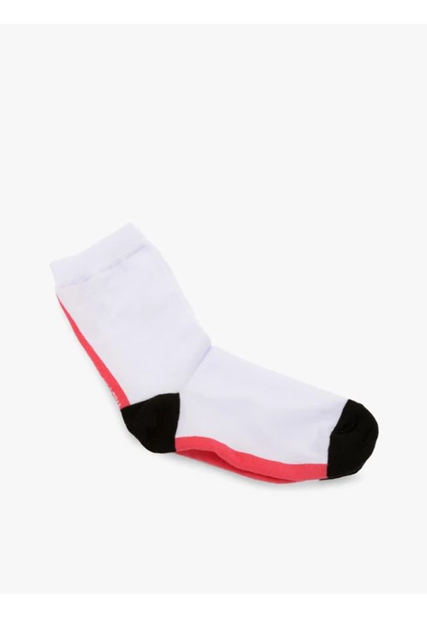 Ryłko - Białe skarpetki z paskami. Kolor: biały. Materiał: elastan, poliamid, bawełna