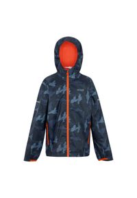 Regatta - Wodoodporna Kurtka Dziecięca Lever II Camo. Kolor: pomarańczowy, niebieski, wielokolorowy