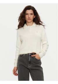 Tommy Jeans Sweter DW0DW19833 Écru Regular Fit. Materiał: wełna