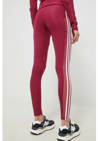 adidas Originals legginsy damskie kolor bordowy z aplikacją. Stan: podwyższony. Kolor: czerwony. Materiał: materiał. Wzór: aplikacja #2