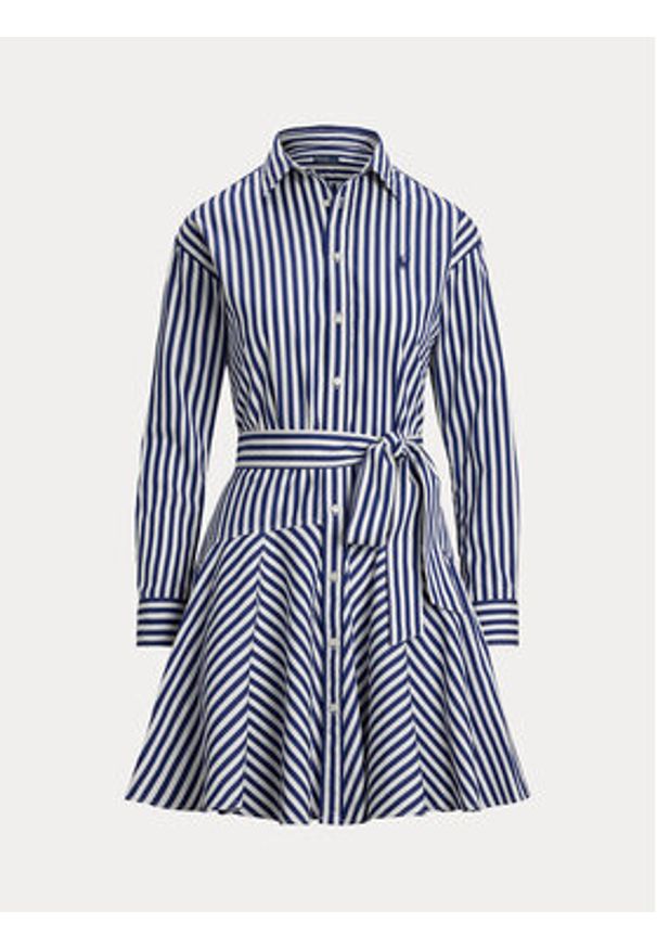 Polo Ralph Lauren Sukienka koszulowa 211929600003 Niebieski Regular Fit. Typ kołnierza: polo. Kolor: niebieski. Materiał: bawełna. Typ sukienki: koszulowe