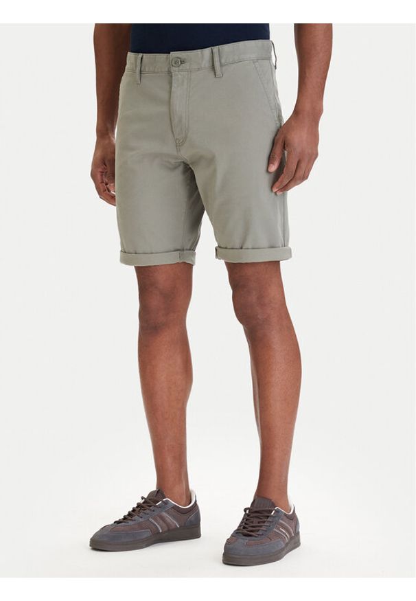 Tommy Jeans Szorty materiałowe Scanton DM0DM22852 Zielony Slim Fit. Kolor: zielony. Materiał: bawełna