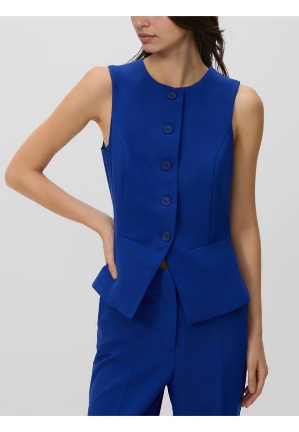 Reserved - Kamizelka z dodatkiem wiskozy - niebieski. Kolor: niebieski. Materiał: wiskoza