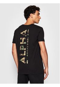 Alpha Industries T-Shirt Backprint 128507CP Czarny Regular Fit. Kolor: czarny. Materiał: bawełna #2