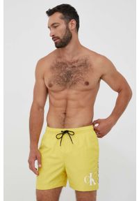 Calvin Klein szorty kąpielowe kolor żółty. Kolor: żółty. Materiał: poliester #2