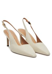 TOMMY HILFIGER - Tommy Hilfiger Sandały Squared Toe FW0FW08636 Beżowy. Kolor: beżowy. Materiał: skóra