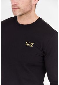 EA7 Emporio Armani - EA7 Czarna bluza męska ze złotym logo. Kolor: czarny #4
