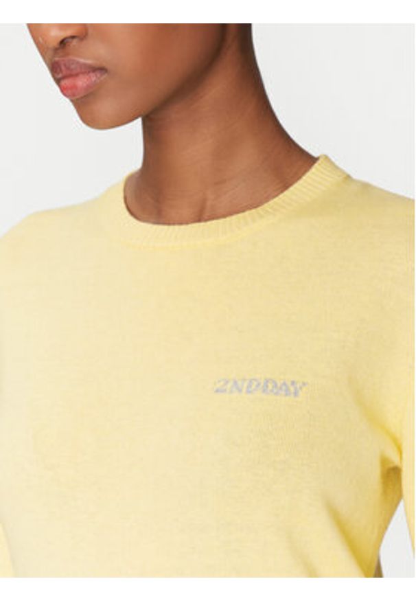 2NDDAY Sweter Lance 2252340408 Żółty Regular Fit. Kolor: żółty. Materiał: bawełna