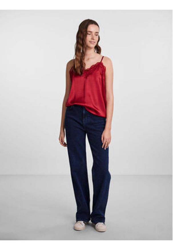 Pieces Piżama 17142952 Czerwony Regular Fit. Kolor: czerwony. Materiał: syntetyk