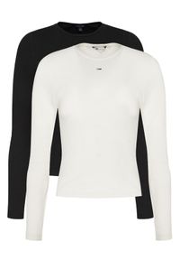 Tommy Jeans Komplet 2 bluzek Essential DW0DW17716 Kolorowy Slim Fit. Materiał: bawełna. Wzór: kolorowy