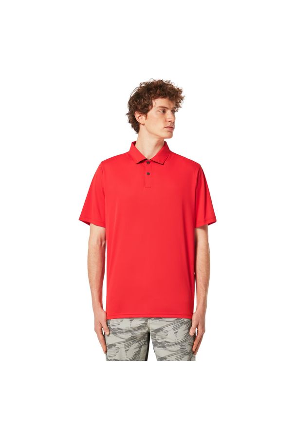 Koszulka Polo Męska Oakley Divisional UV II T-shirt. Typ kołnierza: polo. Kolor: czerwony