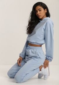 Renee - Niebieskie Spodnie Doriashell. Kolor: niebieski. Materiał: dresówka #1