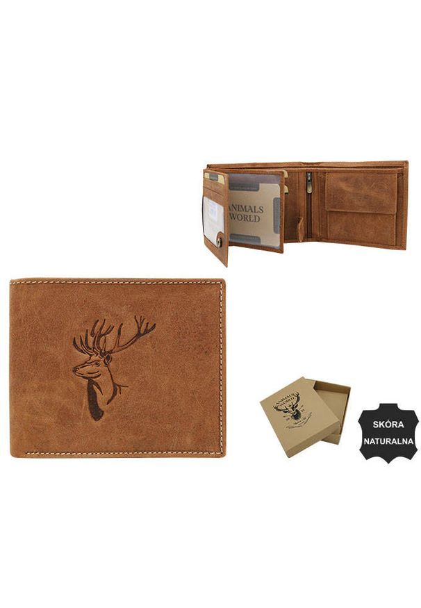 ALWAYS WILD - Duży portfel męski z nubukowej skóry naturalnej — Always Wild. Materiał: nubuk, skóra