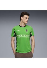 Puma - Męska koszulka wyjazdowa Borussia Mönchengladbach 25/26 PUMA Green Warm White. Kolor: zielony, biały, wielokolorowy. Sport: piłka nożna