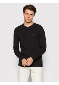 TOMMY HILFIGER - Tommy Hilfiger Longsleeve Stretch Tee MW0MW10804 Czarny Slim Fit. Kolor: czarny. Materiał: bawełna. Długość rękawa: długi rękaw