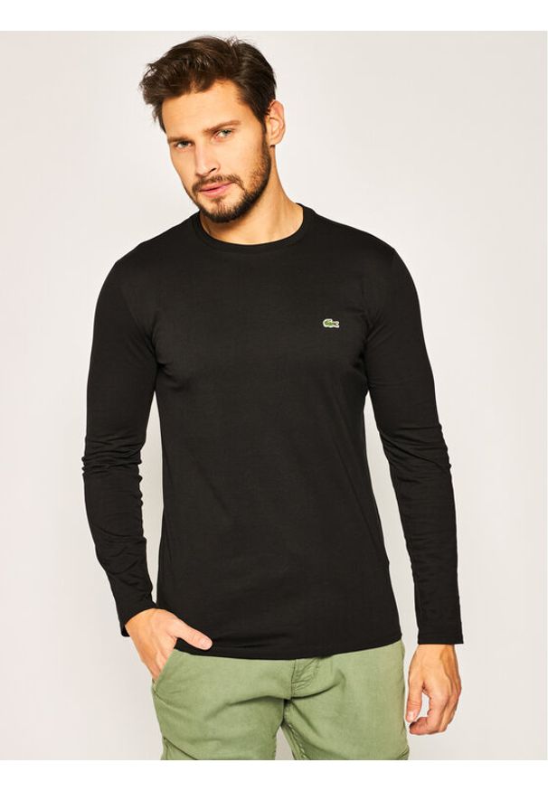 Lacoste Longsleeve TH6712 Czarny Regular Fit. Kolor: czarny. Materiał: bawełna. Długość rękawa: długi rękaw