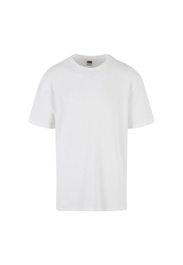 Urban Classics - T-shirt Męski Gofrowany. Kolor: biały. Sport: turystyka piesza
