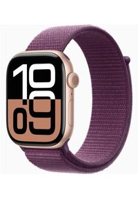 APPLE Watch Series 10 GPS 46mm RoSE, Gold Aluminium CaSE, with Plum Sport Loop. Styl: sportowy