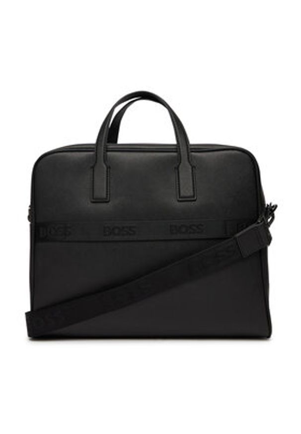 BOSS Torba na laptopa 50548188 Czarny. Kolor: czarny. Materiał: skóra