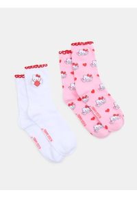 Sinsay - Długie skarpety 2 pack Hello Kitty - wielobarwny. Wzór: motyw z bajki #1