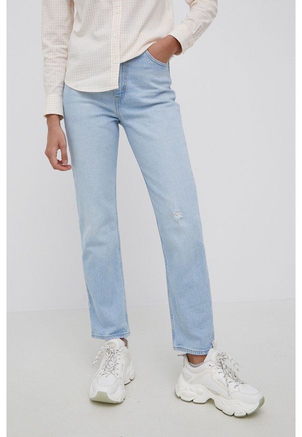 Levi's® - Levi's jeansy 70s HIGH SLIM STRAIGHT damskie high waist. Okazja: na spotkanie biznesowe. Stan: podwyższony. Kolor: niebieski. Styl: biznesowy