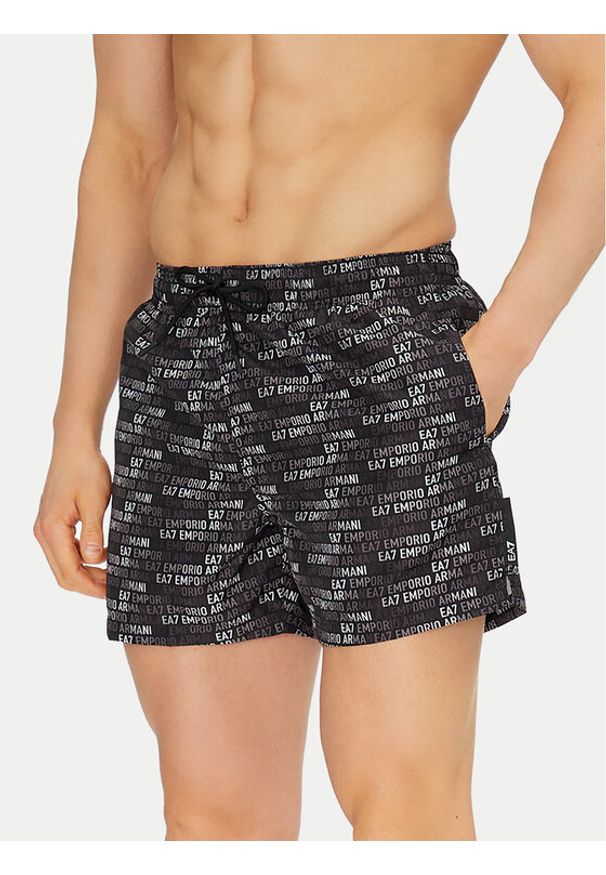 EA7 Emporio Armani Szorty kąpielowe 7M000510 AF13059 MC085 Czarny Regular Fit. Kolor: czarny. Materiał: syntetyk