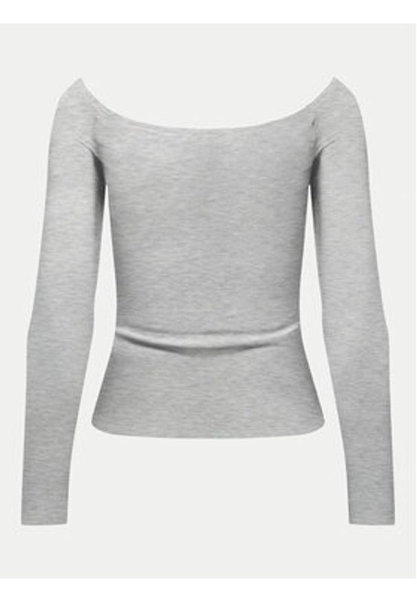 only - ONLY Bluzka Glamour 15339763 Szary Slim Fit. Kolor: szary. Materiał: syntetyk, wiskoza. Styl: glamour