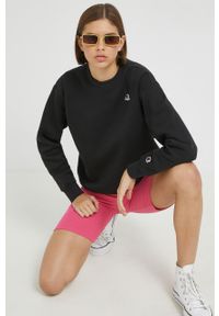 Champion bluza damska kolor czarny gładka 115483-FLAN. Kolor: czarny. Materiał: bawełna. Długość rękawa: długi rękaw. Długość: długie. Wzór: gładki. Styl: klasyczny #3